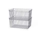 Stackable Stainless Steel Wire Basket Household Organizer 510x370x240mm