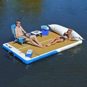 China Drop Stitch DWF Air Pontoon Inflatable Floating Dock Deck Platform factory