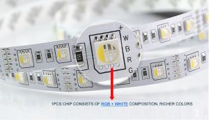 China DC12V 5m Led Strip 5050 SMDRGBW RGBWW 4 Colors in 1 Chip Led Flexible strip Light RGB + White / Warm White factory