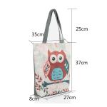 European and American female owl printing canvas shopping bag printing Retro