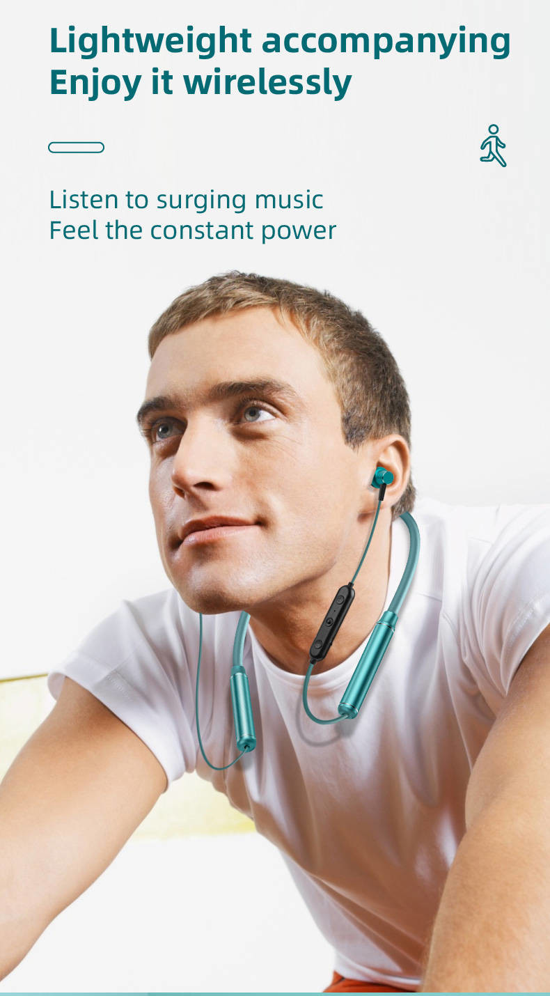 Wireless Neckband Bluetooth Headphone CVC 8.0 Noise Canceling Magnetic Earbuds