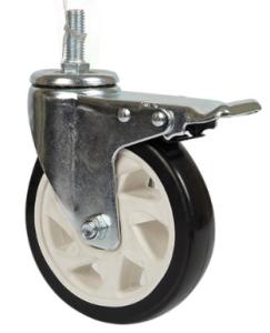 China 125mm Stem Casters Urethane Casters Double Locking Casters Galvanized Zinc factory