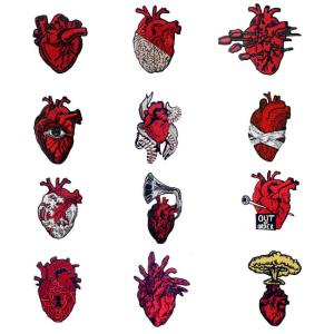 China Heart Shaped 30mm Custom Embroider Patch Decorative Patches For Jeans factory