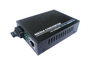 China CE Certification 10M / 100M Fiber Optic Media Converter Single Mode 1310nm 20km SC factory
