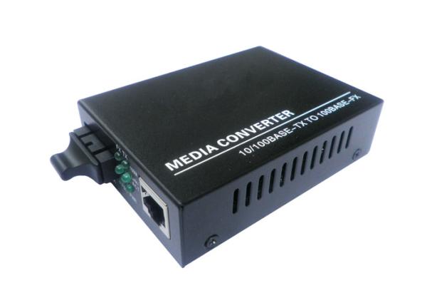 CE Certification 10M / 100M Fiber Optic Media Converter Single Mode 1310nm 20km