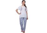 Fancy Ladies Summer Pyjamas , Women'S Sleepwear Short Sleeve Top And Long Pant