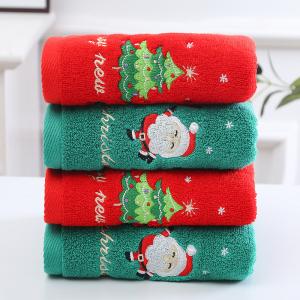 China ALL Age Christmas Towels Pure Cotton Face Towels in 2 Gift Boxes for Gifts and ALL Ages factory