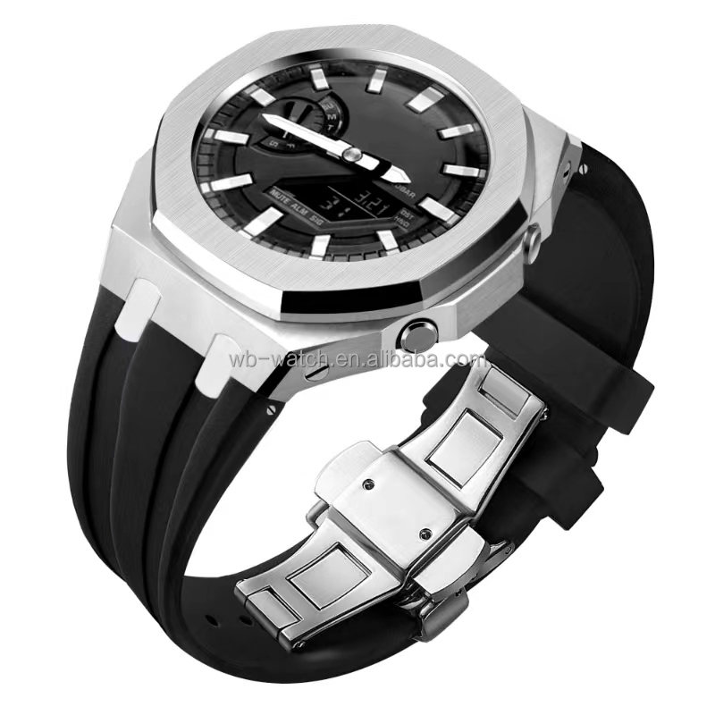 5th Gen Mod Kit For Casioak G Shock GA2100 316L Blue Stainless Steel Watch Band And Case