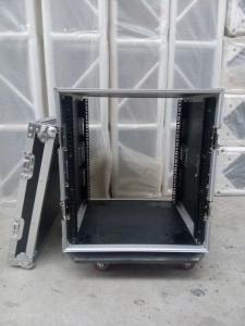 China Solid 9mm Thickness Plywood Black 10 Amplifier Rack Flight Case factory