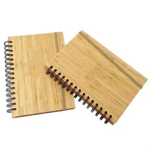 Customized Laser Engraving Wooden Cover Notebook Spiral Diary Planner