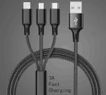 Fast Charging CE 3 in 1 USB Data Cable For Android Phone 120cm
