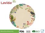 Popular Design Print Eco Bamboo Plates 8 Inch Acidproof With Unique Rustic