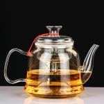 Borosilicate Flower Heat Resistant Glass Teapot With Filter