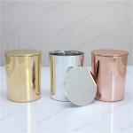 Hot sale 9oz copper candle jar with lid, electroplate candle container with