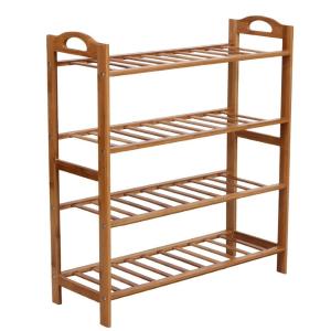China Durable Bamboo Home Furniture 4 Tier Shoe Rack Renewable Resource And Environmental factory