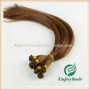 China Hand tied weaviing Brazilian 5A virgin remy hair, 6#color straight hair extension weaves factory