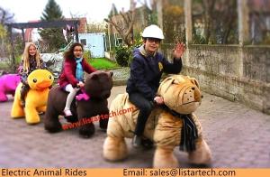 China stuffed animals to paint coin operated walking animal toy cars for Outdoor Amusement Rides factory
