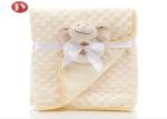75X100cm Breathable Thick Toddler Blanket , Toy Baby Blanket Minky Dot Velboa