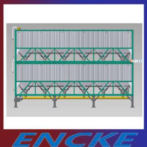 China Bulk Cement Storage Horizontal Cement Silo With Dust Collector Capacity 57 M³ +57 M³ factory