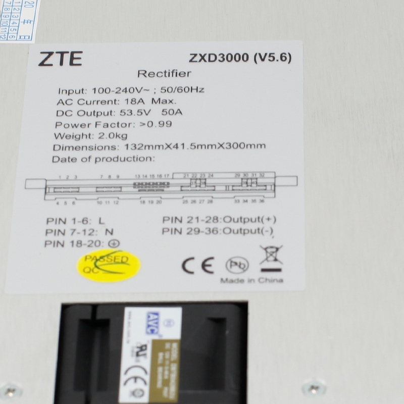 100% Original 48V 3000W ZTE Rectifier Module Single Output ZXD3000 (V5.6)
