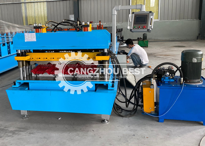 Iron Sheet Roof Making 0.8mm Plastic Tile Making Machine 3kw