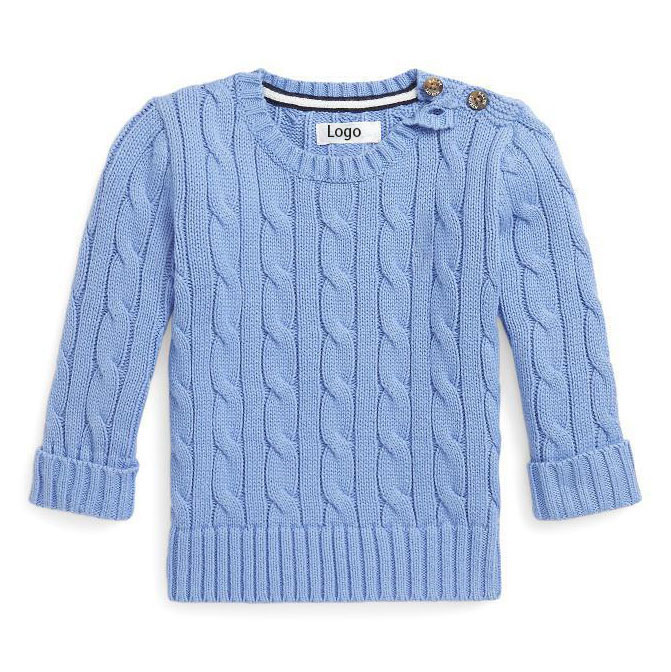 2023 Winter customized Color Cable knitting Baby Boy Clothes Pullover Baby Sweater clothes kids