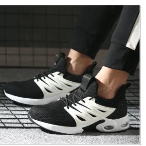 China Flying Knit Unisex Work Air Cushion Sole Industrial Safety Shoes factory