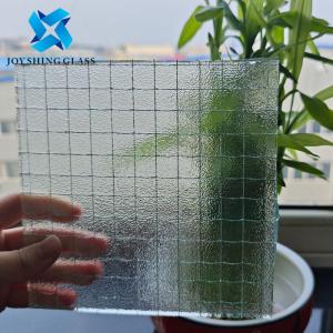 China Customized 5mm Clear Nashiji Wired Mesh Glass For Partitions factory