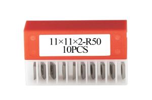 China 11mm Square Carbide Inserts With Radius 11×11×2.0mm-R50-30° For Woodworking factory