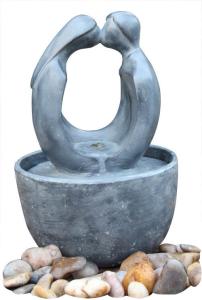 China Home Decoration Cast Stone Fountains Small Abstract Figure Nude Couple Water Fountain factory