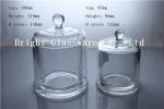 high quality glass candle container with glass cover