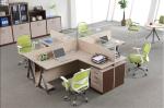 Custom Office Furniture Partitions With Storage Cabinet , 4 Person Workstation