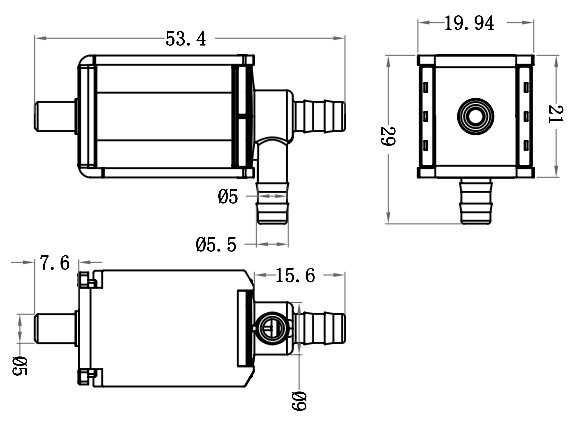 3 Way Miniature Air Plastic Electric Solenoid Valve 6V 12V 24V DC