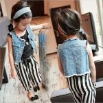 2016 Fashion Girl Kid's Jacket with Burr Rivets SY070