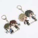 Custom Clear Printed Double Glitter Epoxy Resin Acrylic Charms Keychain for Gift