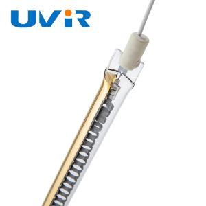 China Single Tube Carbon Fiber IR Quartz Heater Lamp R7S Base With Gold Coating factory