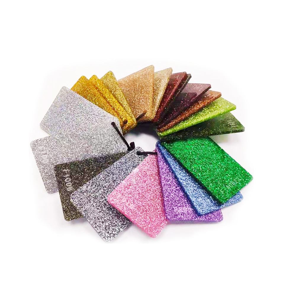 1220x2440x3.0mm Perspex Glitter Acrylic Plastic Sheet Sparkle Design Gold