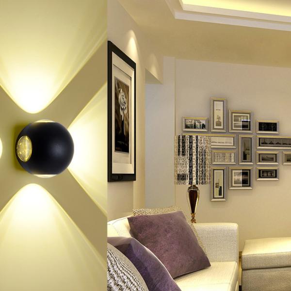 led waterproof indoor outdoor wall light Round four-sided illumination Surface