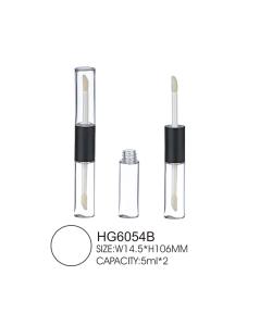 China 2 In 1 Lip Gloss Tube ABS AS 5ml Lip Glaze Bottle Silkscreen Hot Foil Printing factory
