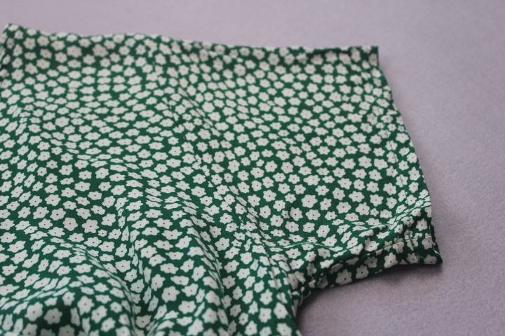 High Waist Flower Plus Size Print Dress Polyester Fabric Green Color For Holiday