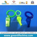 Colorful Plastic Sport Whistle W/Custom Printing Wristband Fastener