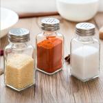 Kitchen storage box Clear Glass Lidded Condiment Pots / Spice Jars/sugar pot in