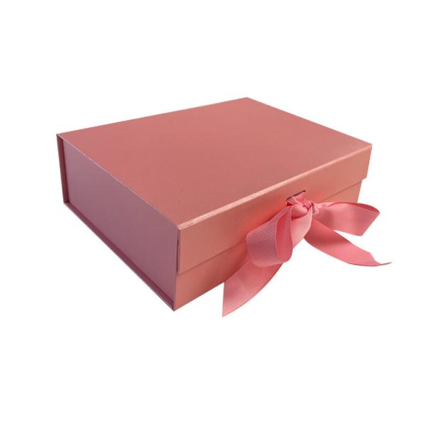 Custom Handmade Magnetic Close Book Shape Rigid Cardboard Ribbon Gift Paper