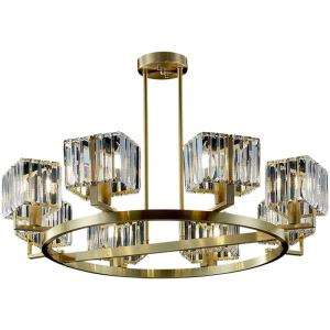 China Pure Copper Hanging Crystal Chandelier E14 Light Source Nordic Luxury factory