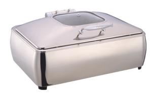 China Full Size Stainless Steel Induction Chafing Dish GN1/1 Food Pan 9.0Ltr with Matching Stand Buffet Food Warmer factory