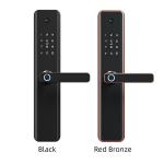 Red Bronze Smart Camera Door Lock Intelligent Keyless Lock With Camera