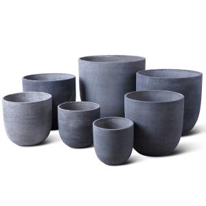China Charming Handmade Ceramic GRC Planter Pots Round Shape Weather Resistant Drainage Hole Easy to Clean factory