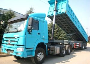 China Truck 60 Ton 35 Cubic U Type Tandem Semi Dump Trailer factory