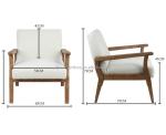 Living Room and Hotel Solid Wood Fabric Wooden Sofa Chair W69*D76*H79CM with