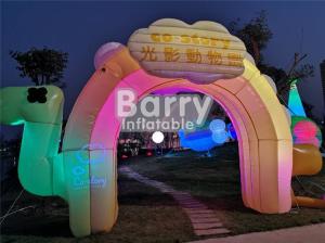 China Entrance Colorful Inflatable Advertising Products , LED Advertising Blow Up Arch For Commercial factory